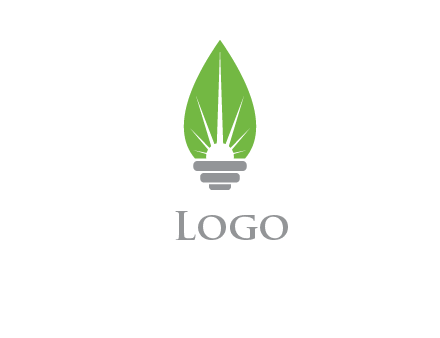 leaf bulb environmental logo