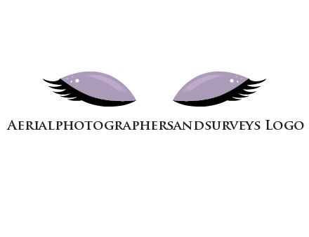 closed eyes with makeup and big eyelashes beauty logo