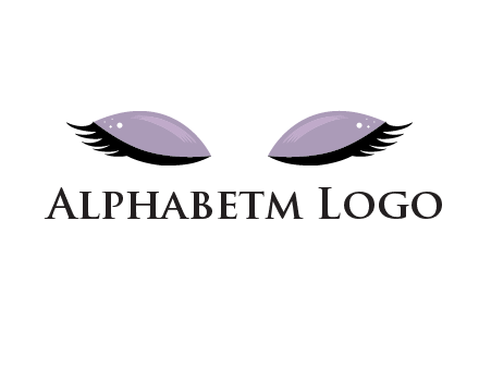 closed eyes with makeup and big eyelashes beauty logo