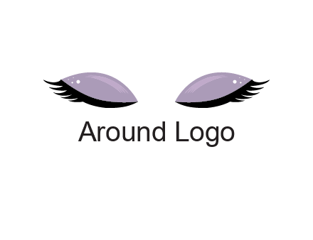 closed eyes with makeup and big eyelashes beauty logo