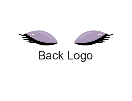 closed eyes with makeup and big eyelashes beauty logo