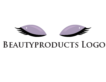 closed eyes with makeup and big eyelashes beauty logo
