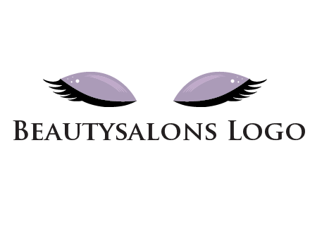closed eyes with makeup and big eyelashes beauty logo