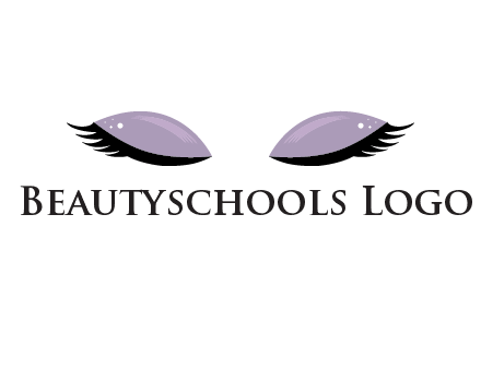 closed eyes with makeup and big eyelashes beauty logo