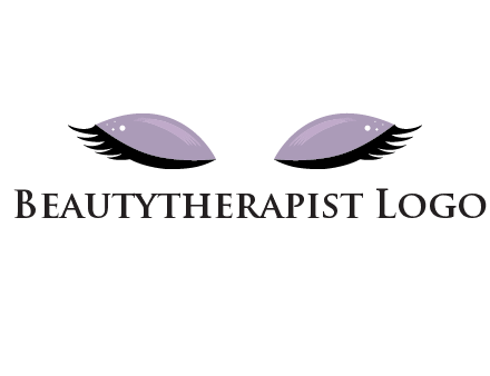closed eyes with makeup and big eyelashes beauty logo