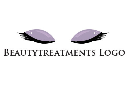 closed eyes with makeup and big eyelashes beauty logo