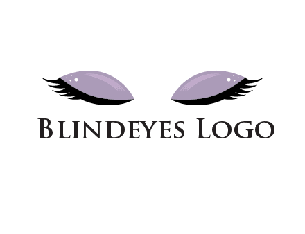 closed eyes with makeup and big eyelashes beauty logo