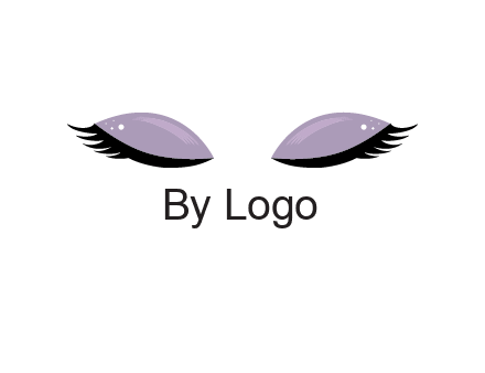 closed eyes with makeup and big eyelashes beauty logo