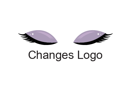 closed eyes with makeup and big eyelashes beauty logo