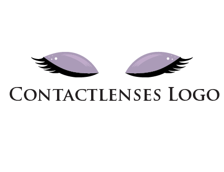 closed eyes with makeup and big eyelashes beauty logo