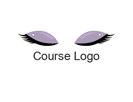 closed eyes with makeup and big eyelashes beauty logo