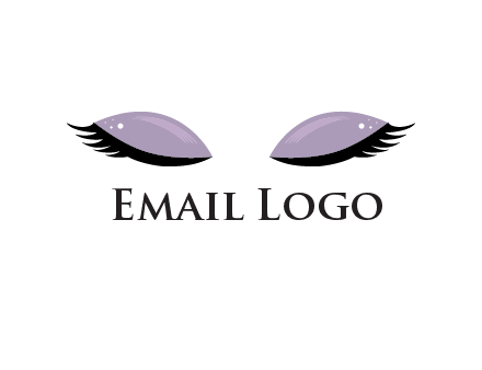 closed eyes with makeup and big eyelashes beauty logo