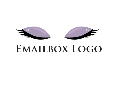 closed eyes with makeup and big eyelashes beauty logo