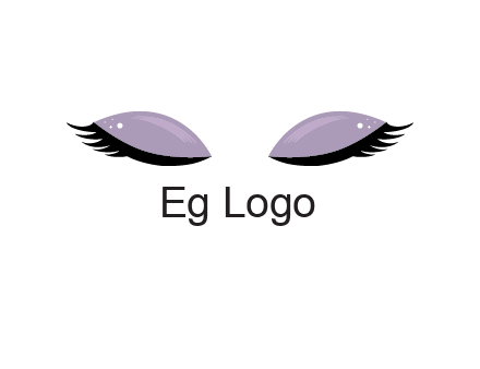 closed eyes with makeup and big eyelashes beauty logo