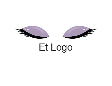 closed eyes with makeup and big eyelashes beauty logo