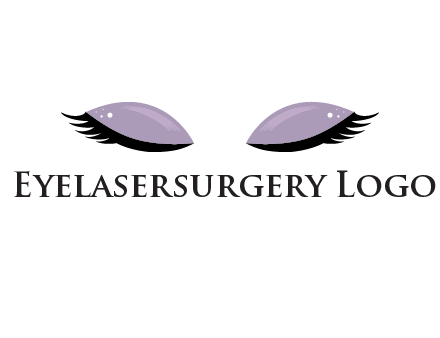 closed eyes with makeup and big eyelashes beauty logo