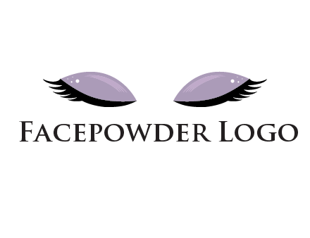 closed eyes with makeup and big eyelashes beauty logo