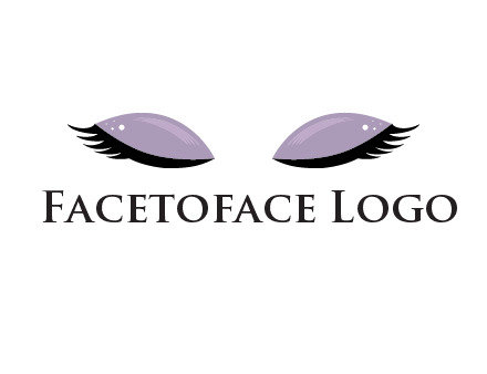 closed eyes with makeup and big eyelashes beauty logo