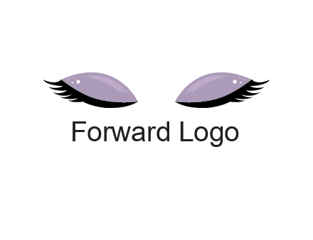 closed eyes with makeup and big eyelashes beauty logo