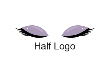 closed eyes with makeup and big eyelashes beauty logo