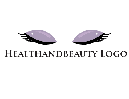 closed eyes with makeup and big eyelashes beauty logo