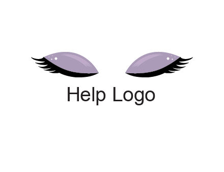 closed eyes with makeup and big eyelashes beauty logo