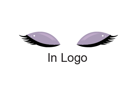 closed eyes with makeup and big eyelashes beauty logo