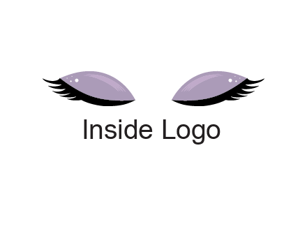 closed eyes with makeup and big eyelashes beauty logo
