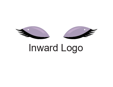 closed eyes with makeup and big eyelashes beauty logo