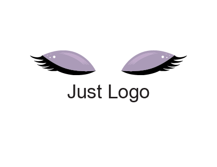 closed eyes with makeup and big eyelashes beauty logo