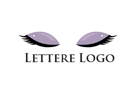 closed eyes with makeup and big eyelashes beauty logo