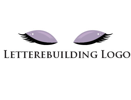 closed eyes with makeup and big eyelashes beauty logo