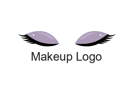 closed eyes with makeup and big eyelashes beauty logo