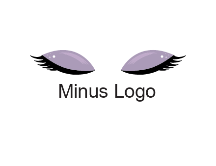 closed eyes with makeup and big eyelashes beauty logo