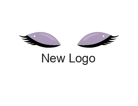 closed eyes with makeup and big eyelashes beauty logo