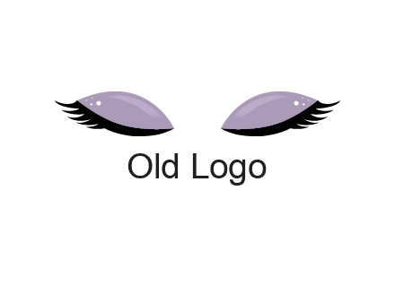 closed eyes with makeup and big eyelashes beauty logo
