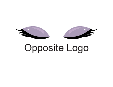 closed eyes with makeup and big eyelashes beauty logo