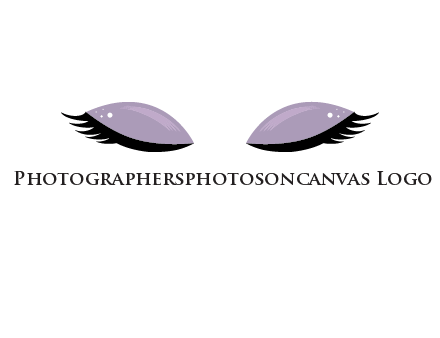closed eyes with makeup and big eyelashes beauty logo