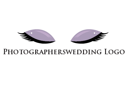 closed eyes with makeup and big eyelashes beauty logo