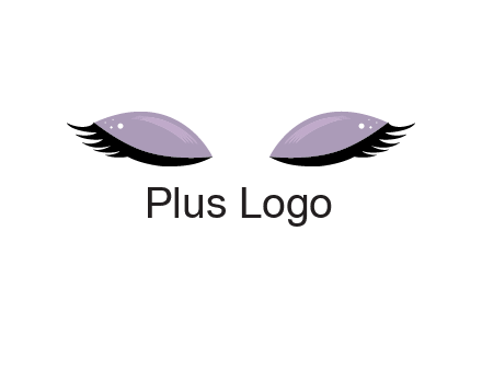 closed eyes with makeup and big eyelashes beauty logo