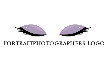 closed eyes with makeup and big eyelashes beauty logo