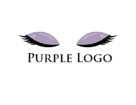 closed eyes with makeup and big eyelashes beauty logo