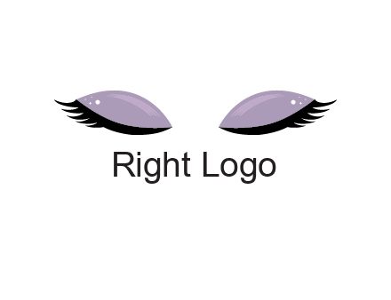 closed eyes with makeup and big eyelashes beauty logo