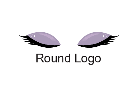 closed eyes with makeup and big eyelashes beauty logo