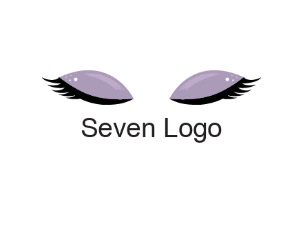 closed eyes with makeup and big eyelashes beauty logo