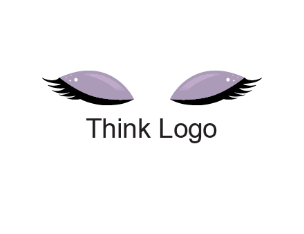 closed eyes with makeup and big eyelashes beauty logo