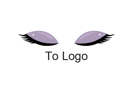 closed eyes with makeup and big eyelashes beauty logo