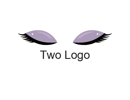 closed eyes with makeup and big eyelashes beauty logo