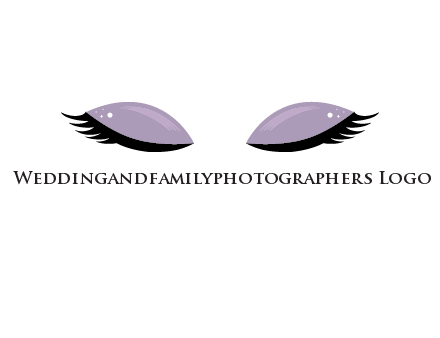 closed eyes with makeup and big eyelashes beauty logo