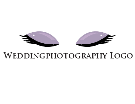 closed eyes with makeup and big eyelashes beauty logo